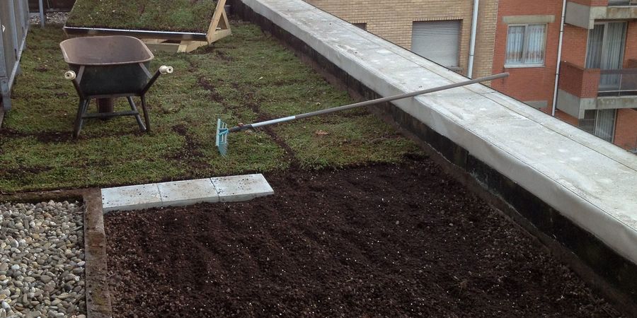 Aanleg van een groendak Aanleg van een groendak